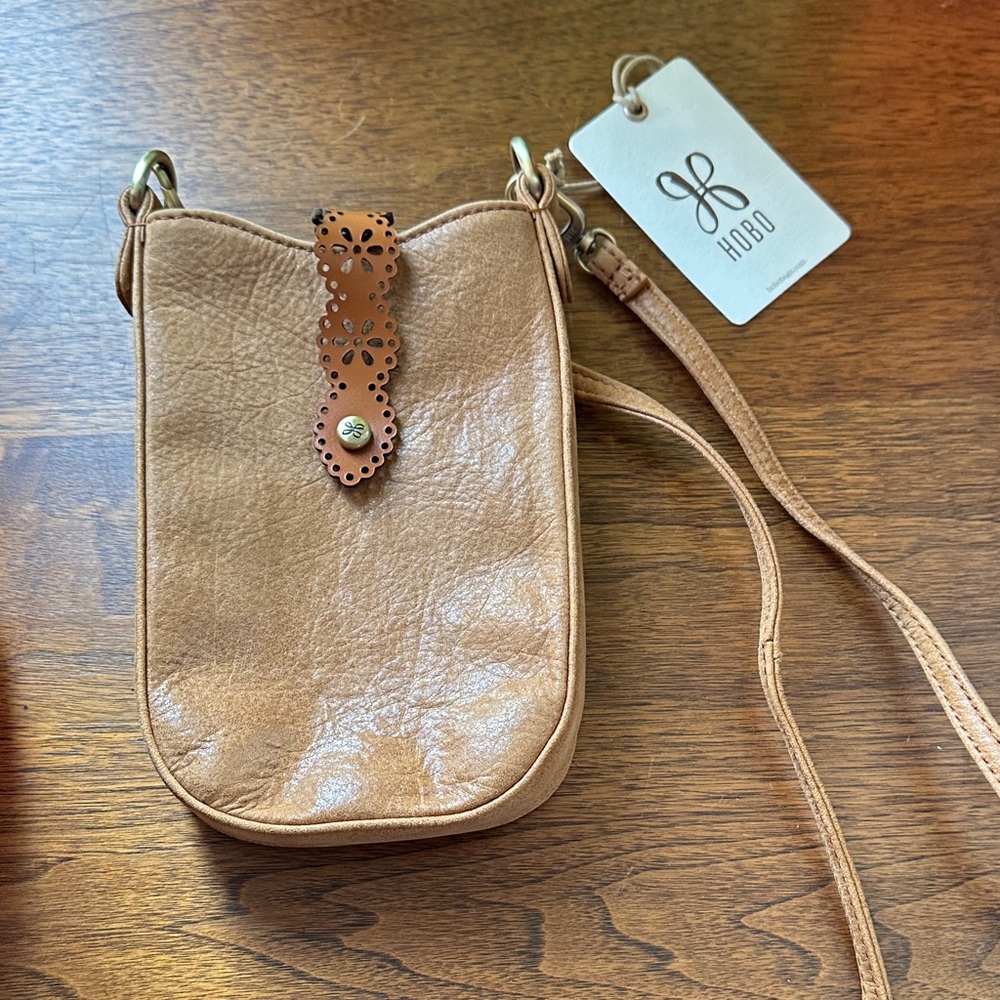 HOBO Light Brown Leather Crossbody Bag
